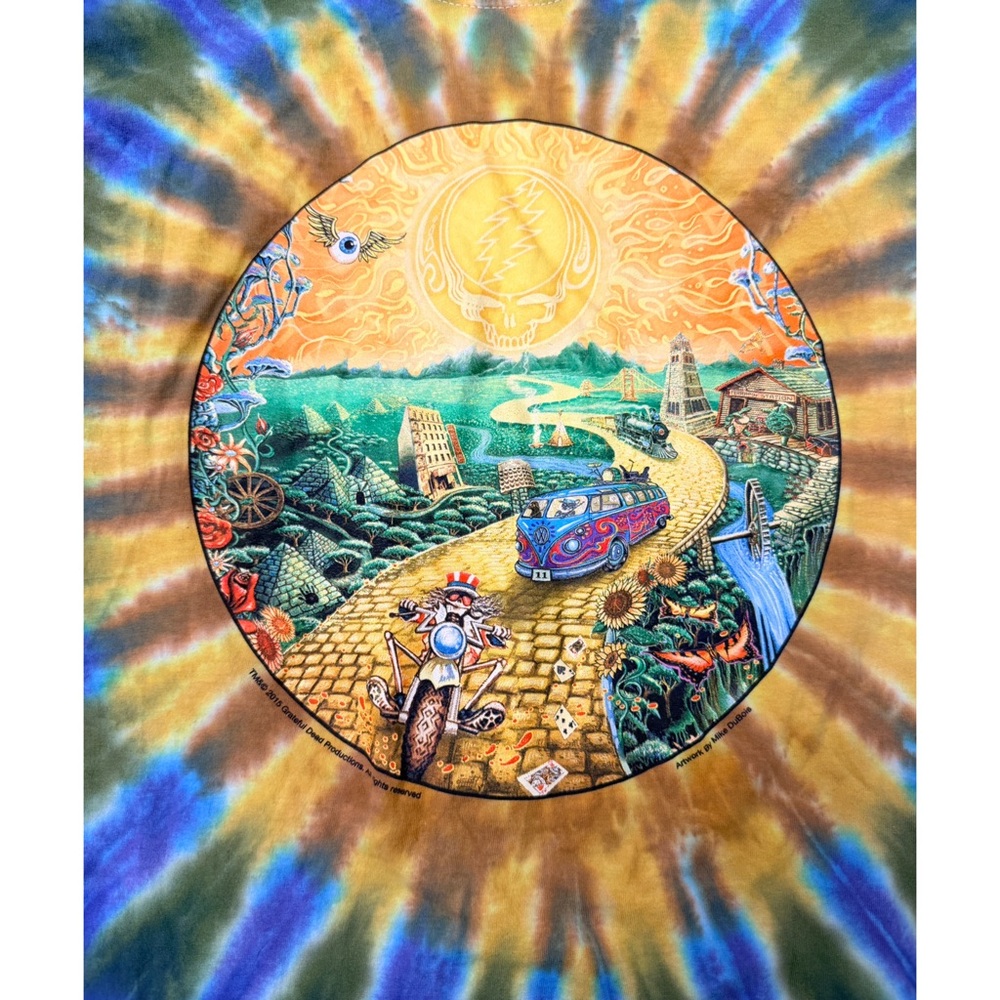 Vintage Grateful Dead Golden Road Tie-Dye Skull Graphic T-Shirt - M - Picture 3 of 8